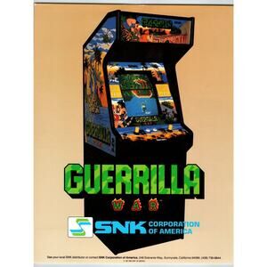 Guerrilla War Arcade Flyer 1987 Original Retro Video Game Art Vintage Combat